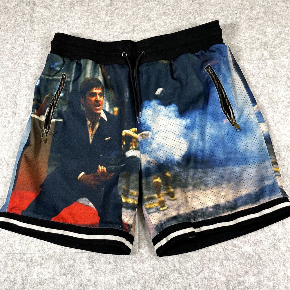 Scarface Shoe Palace Limited Allover Athletic Shorts w/ Zipper Pockets Men’s XL